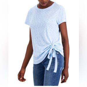 INC. Light Blue Women's Top with Side Tie in‎ Dutch Canal, Size Small